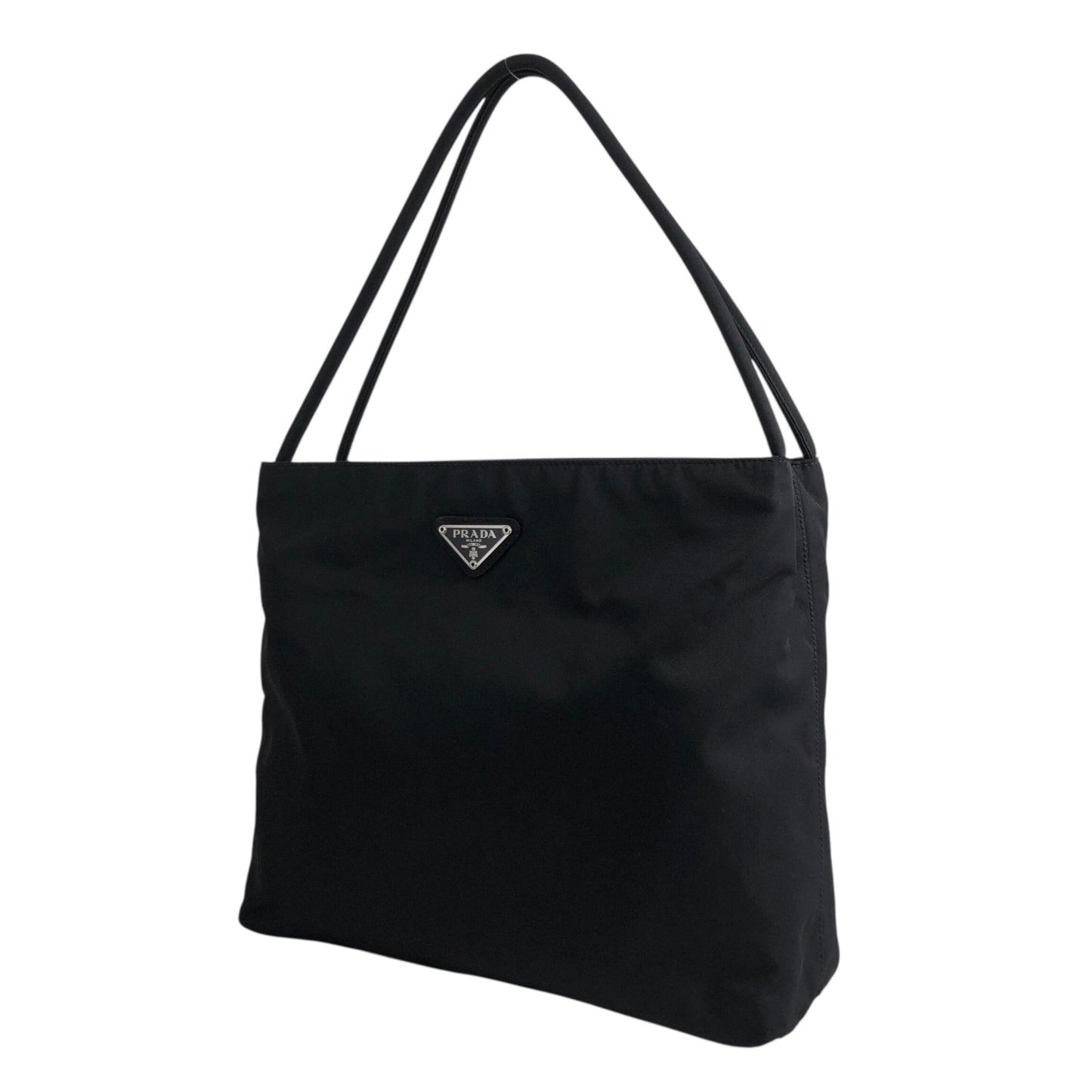 PRADA Triangle Logo Shoulder bag Black Vintage cdactr