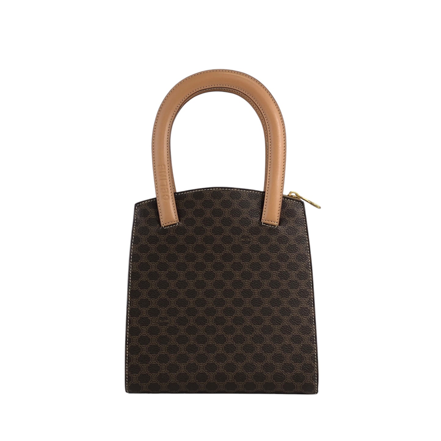 CELINE Macadam Handbag Brown Vintage 2fxfg6