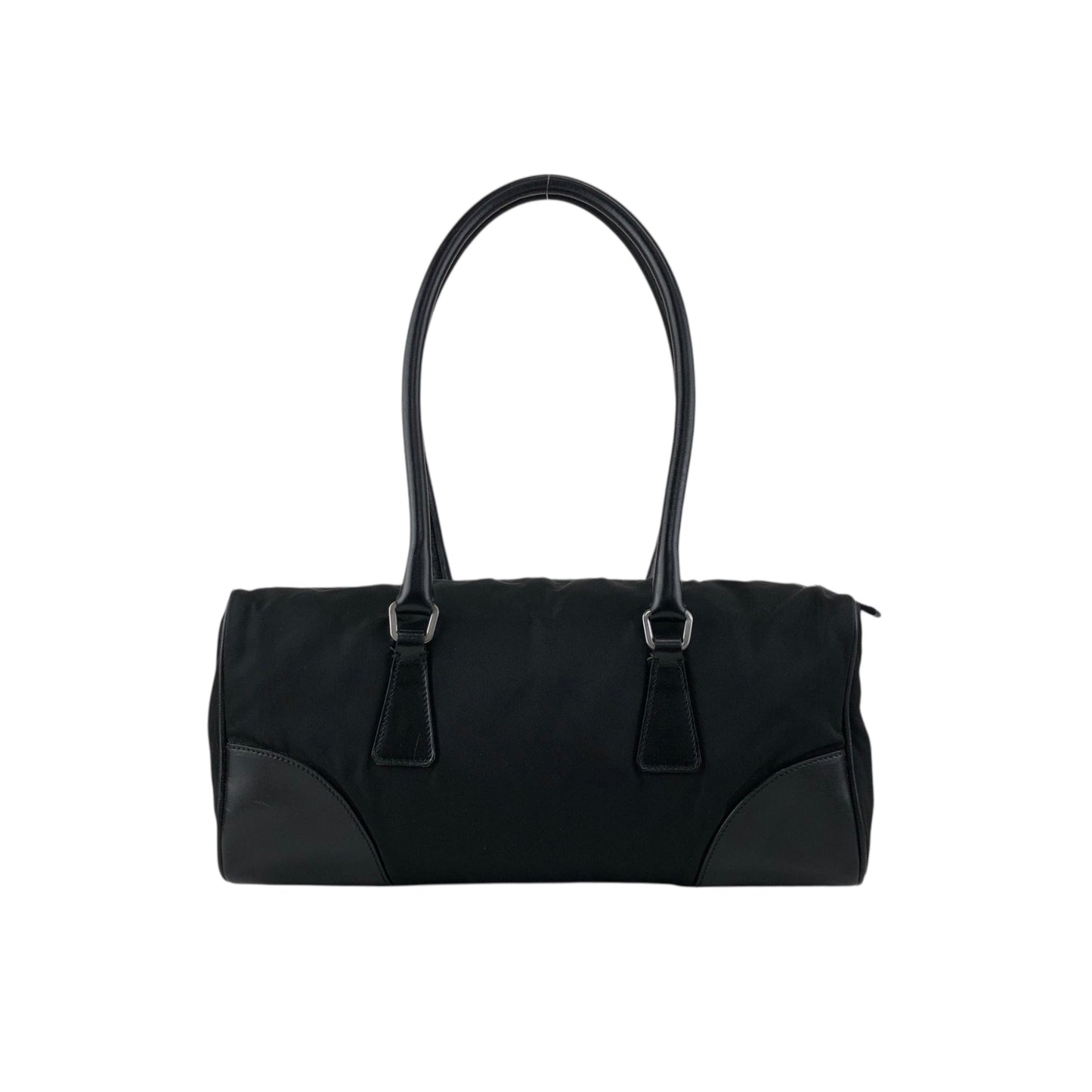 PRADA Triangle Logo Handbag Small Boston bag Black Vintage bhwzaa