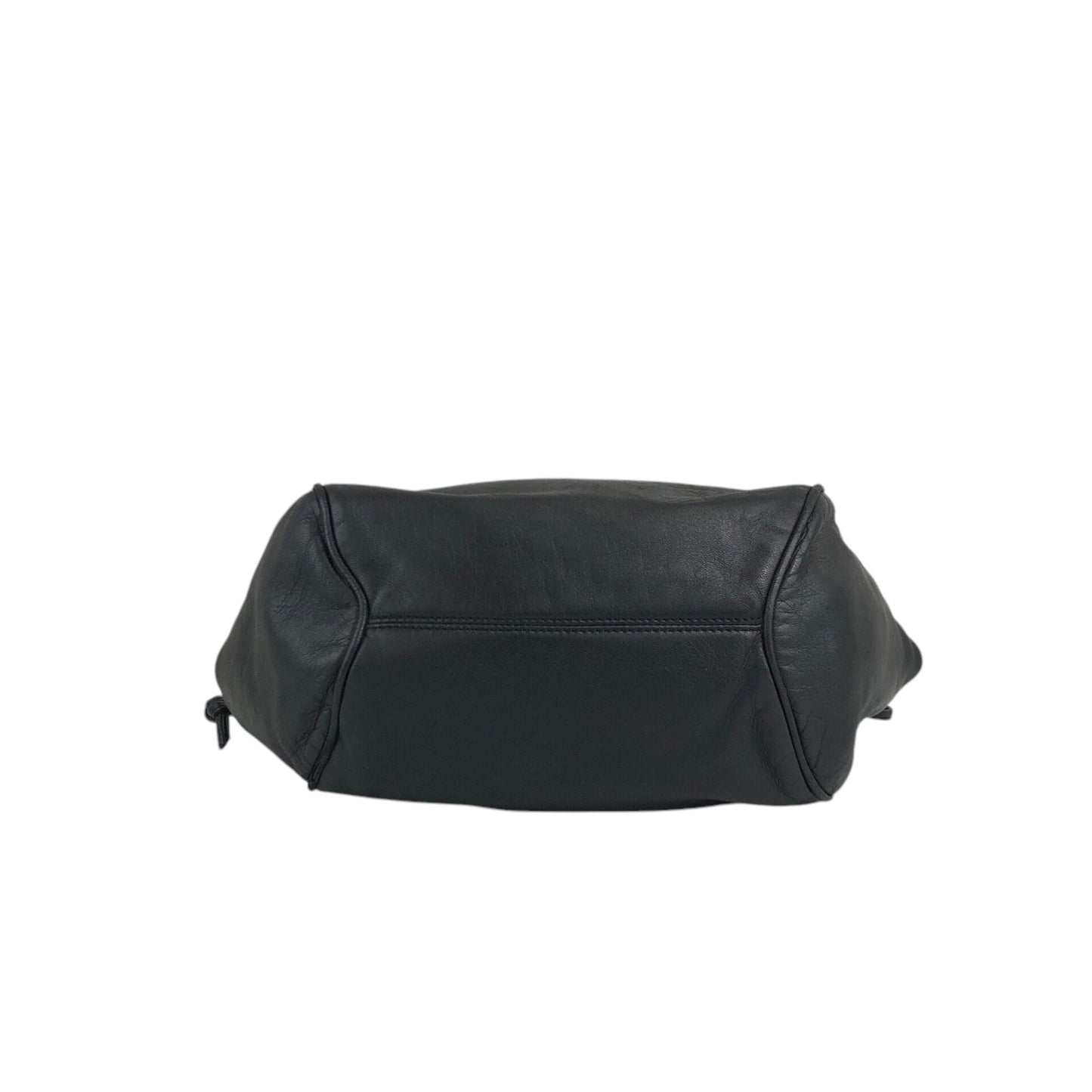 LOEWE Anagram Drawstring Handbag Black Vintage nggky5