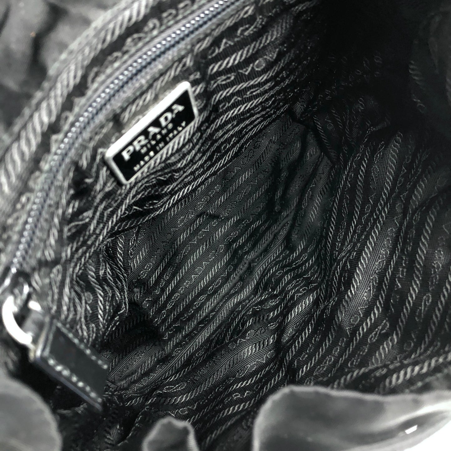 PRADA Triangle Logo Double Pocket Backpack Black Vintage mxtwf5