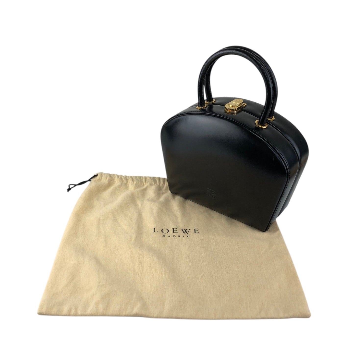 LOEWE Anagram Top Handle Handbag Vanity bag Black Vintage nxkdzt
