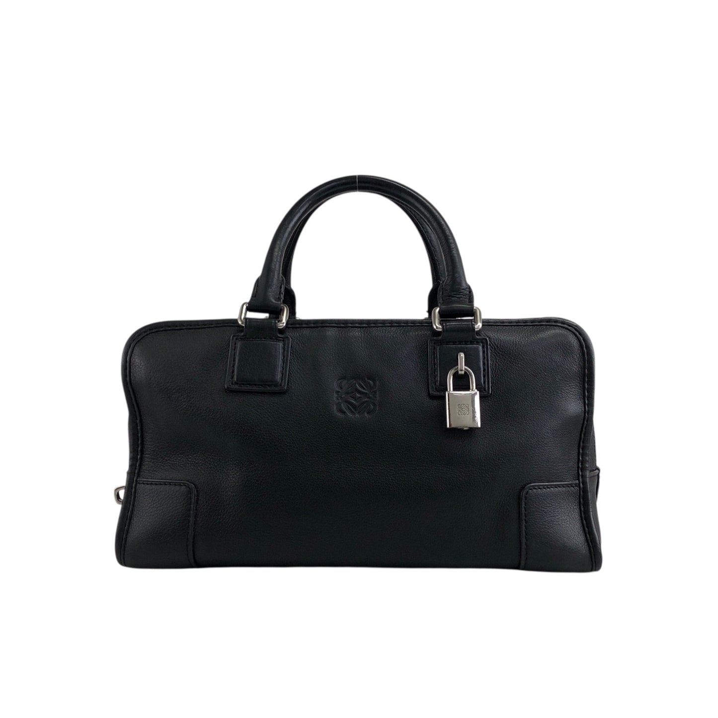 LOEWE Amazona28 Padlock Small Boston bag Handbag Black Vintage vbp8aw