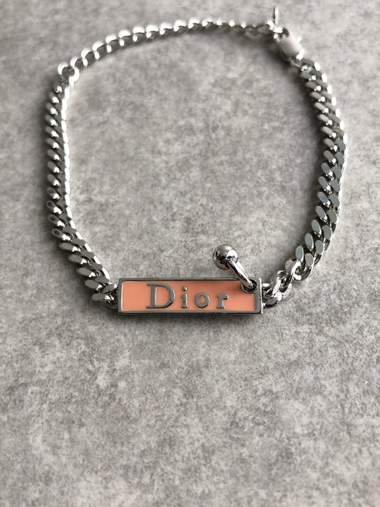 Christian Dior Logo Bracelet Silver Vintage z7c5g4