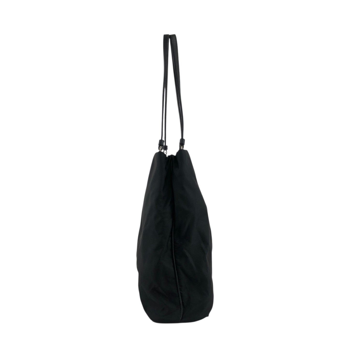 PRADA Triangle Logo Totebag Black Vintage hs4bb2