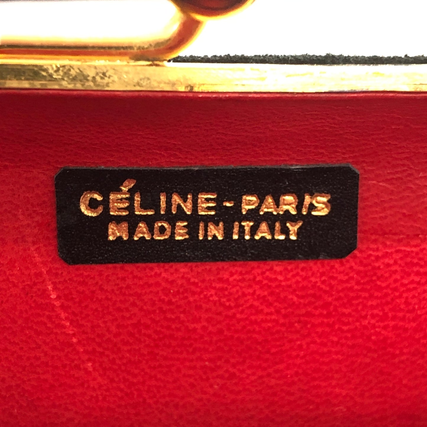 CELINE Horse Carriage Chain Shoulder bag Hobobag Black Vintage a875h8
