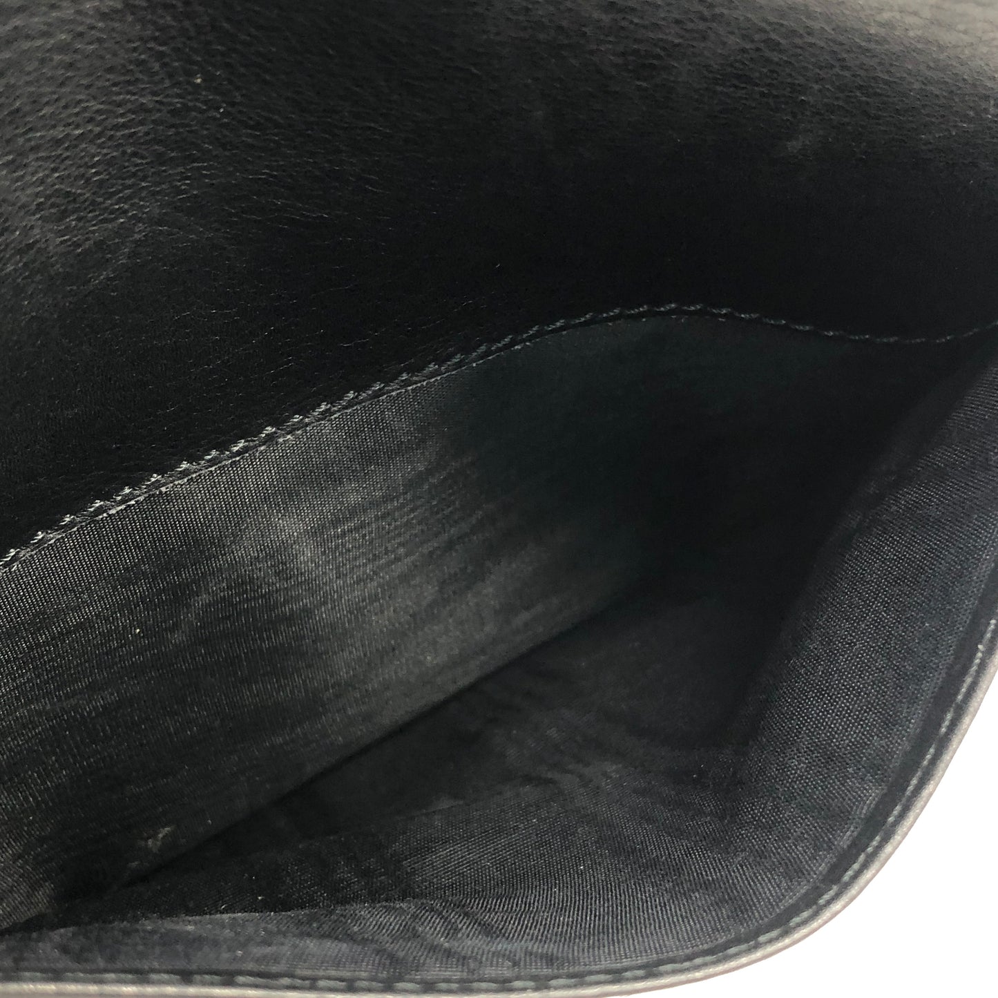 CELINE Gancini Flap Leather Shoulder bag Black Vintage 8na8ex