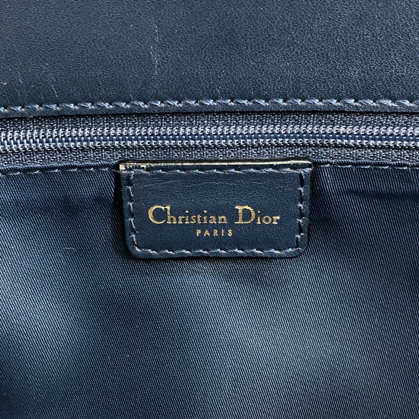 Christian Dior Trotter 前袋肩包托特包海軍藍復古 nak7gb