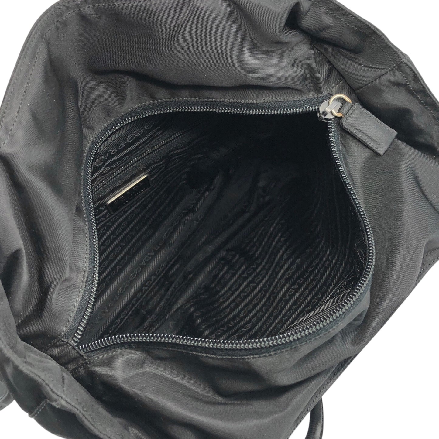 PRADA Triangle Logo Totebag Black Vintage efichx