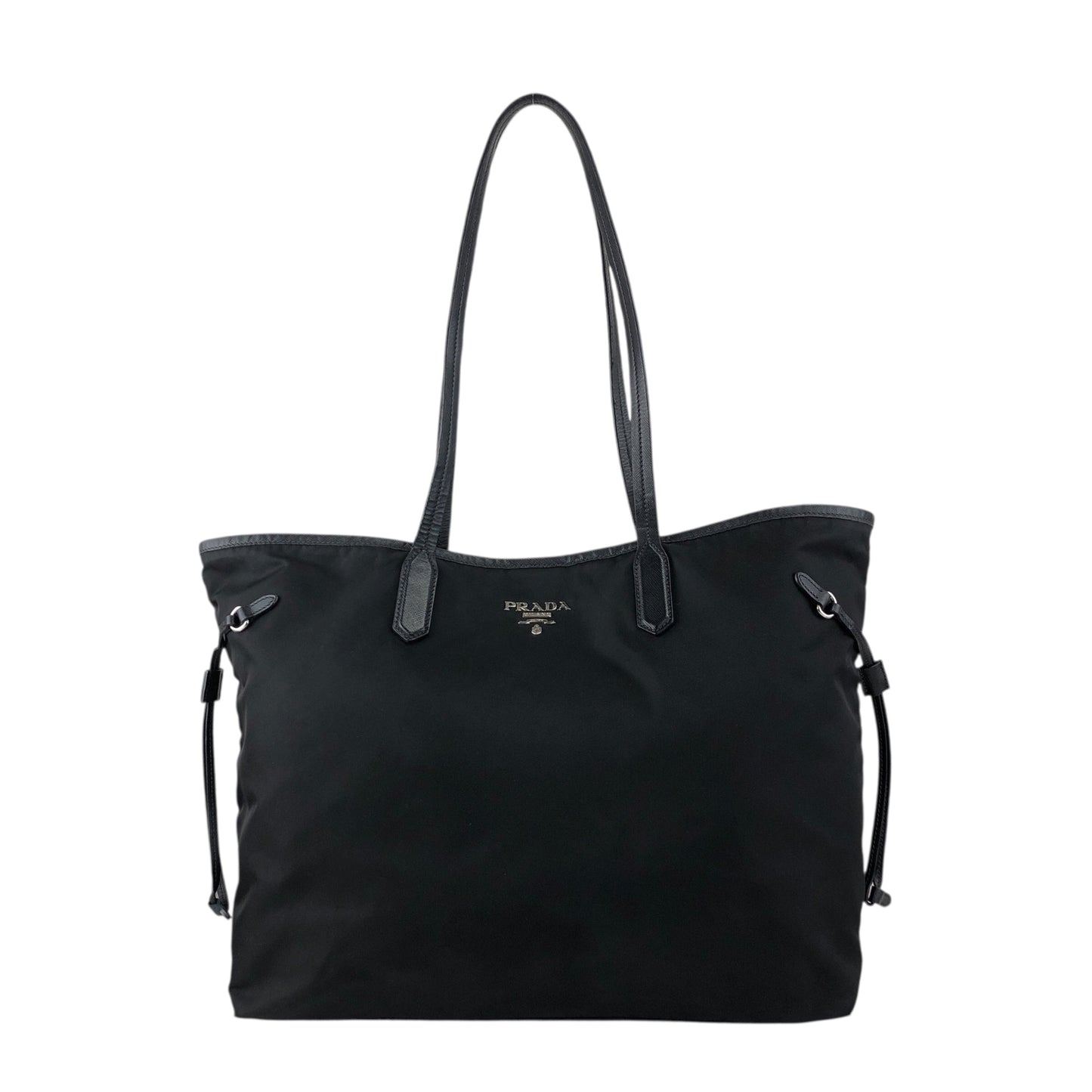 PRADA Logo Totebag Black Vintage tv4u47