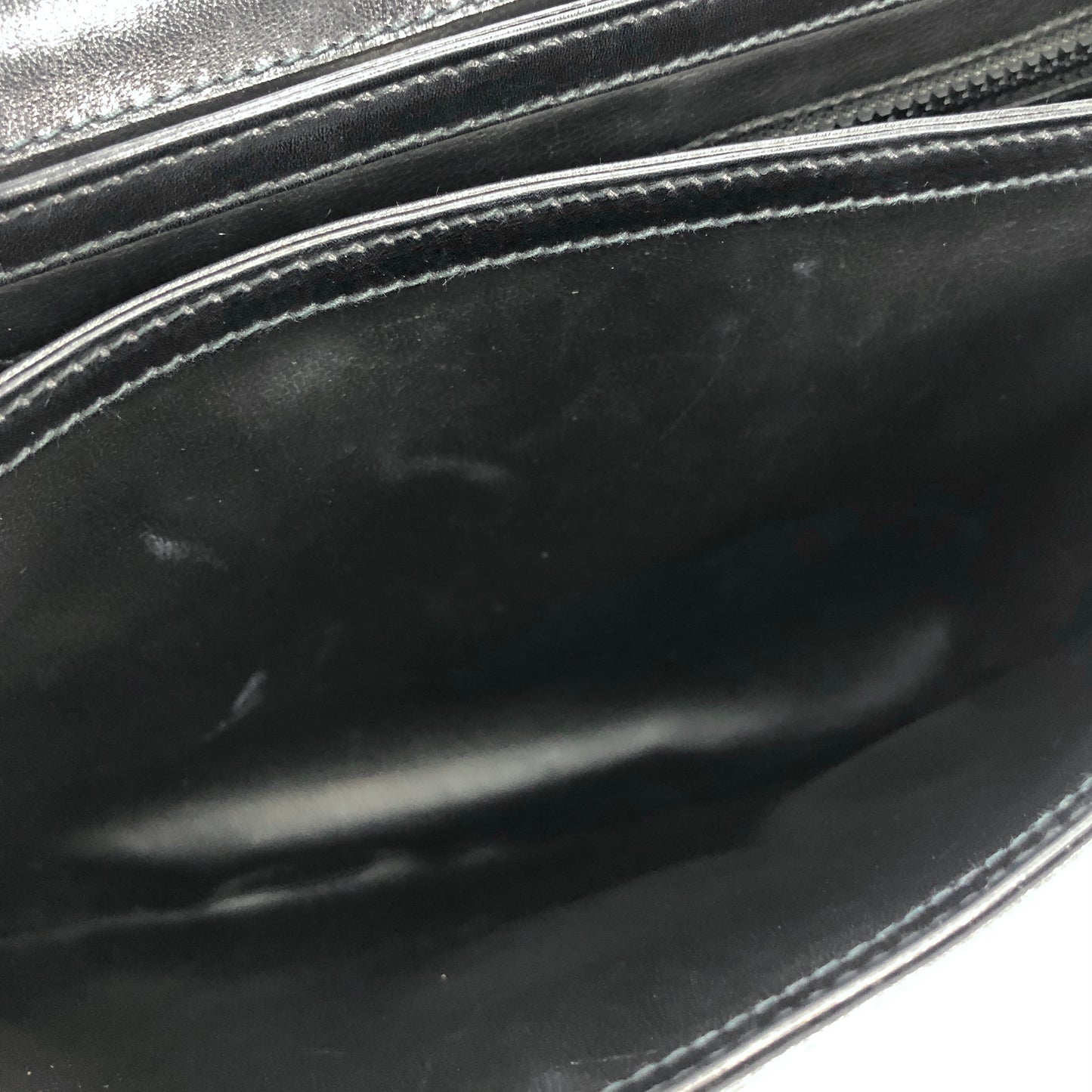 CELINE Triomphe Leather Two-way Handbag Shoulder bag Black Vintage eykfkf