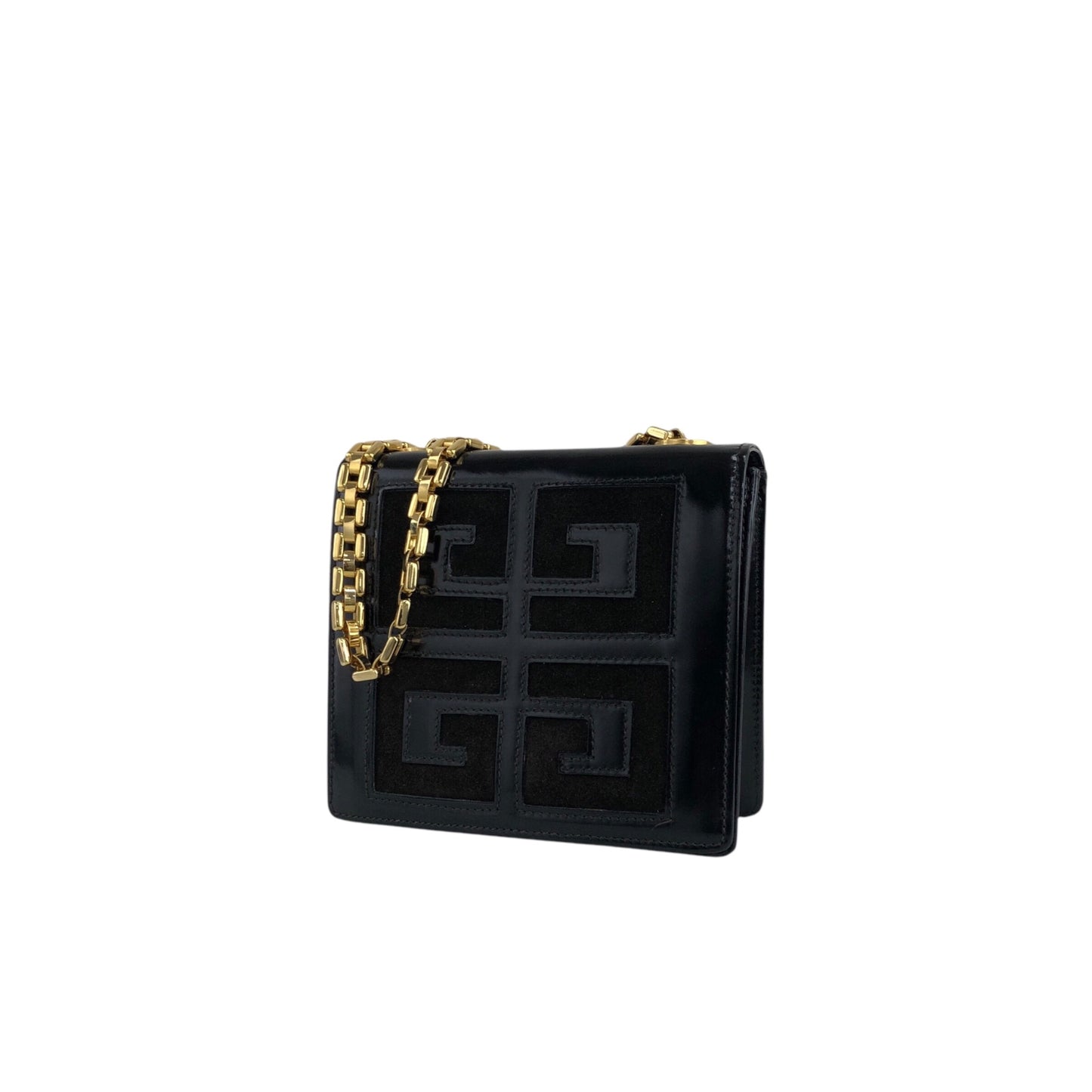GIVENCHY Logo Chain Shoulder bag Black Vintage b6v468