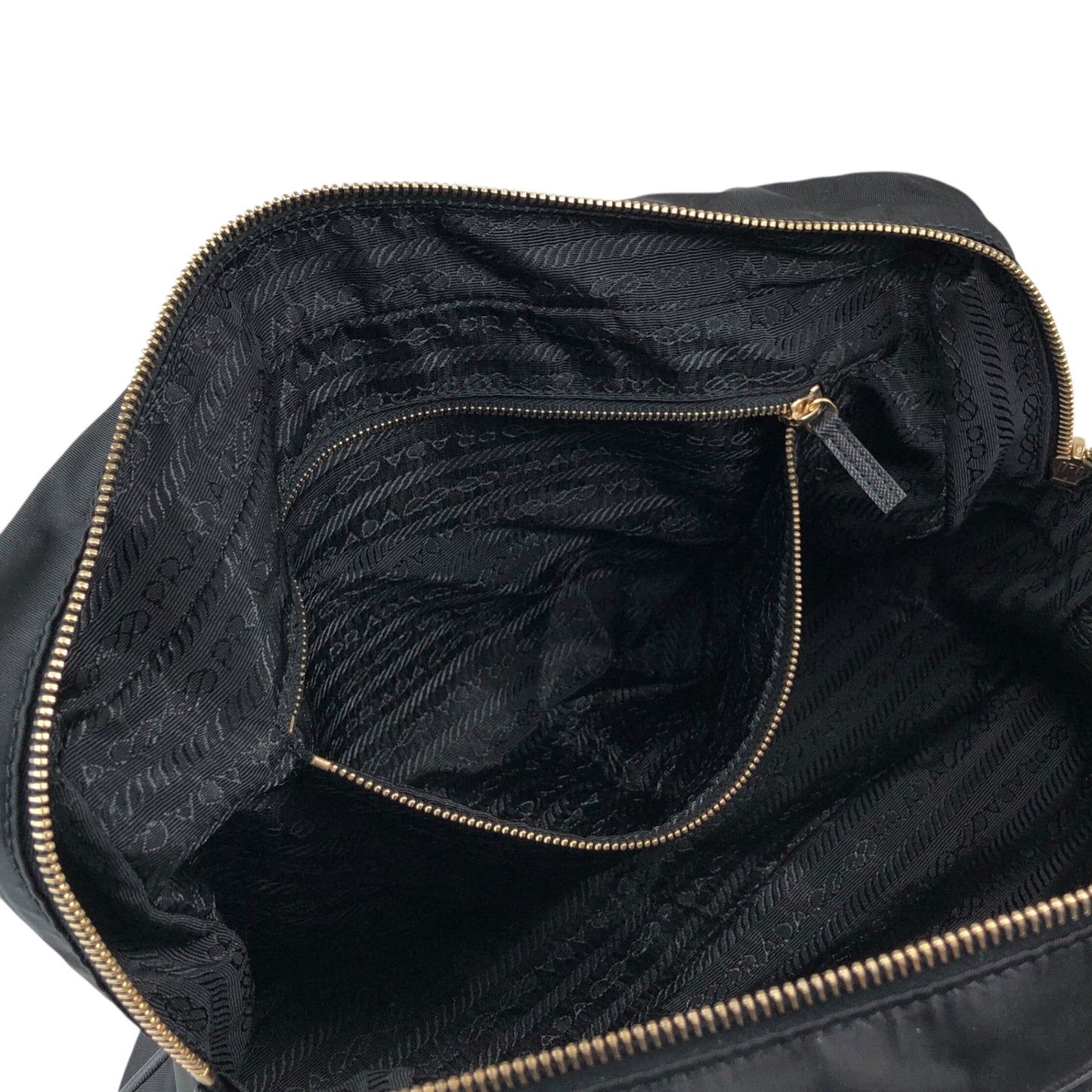 PRADA Tessuto Triangle Logo Small Boston bag Handbag Black Vintage jgrnxc