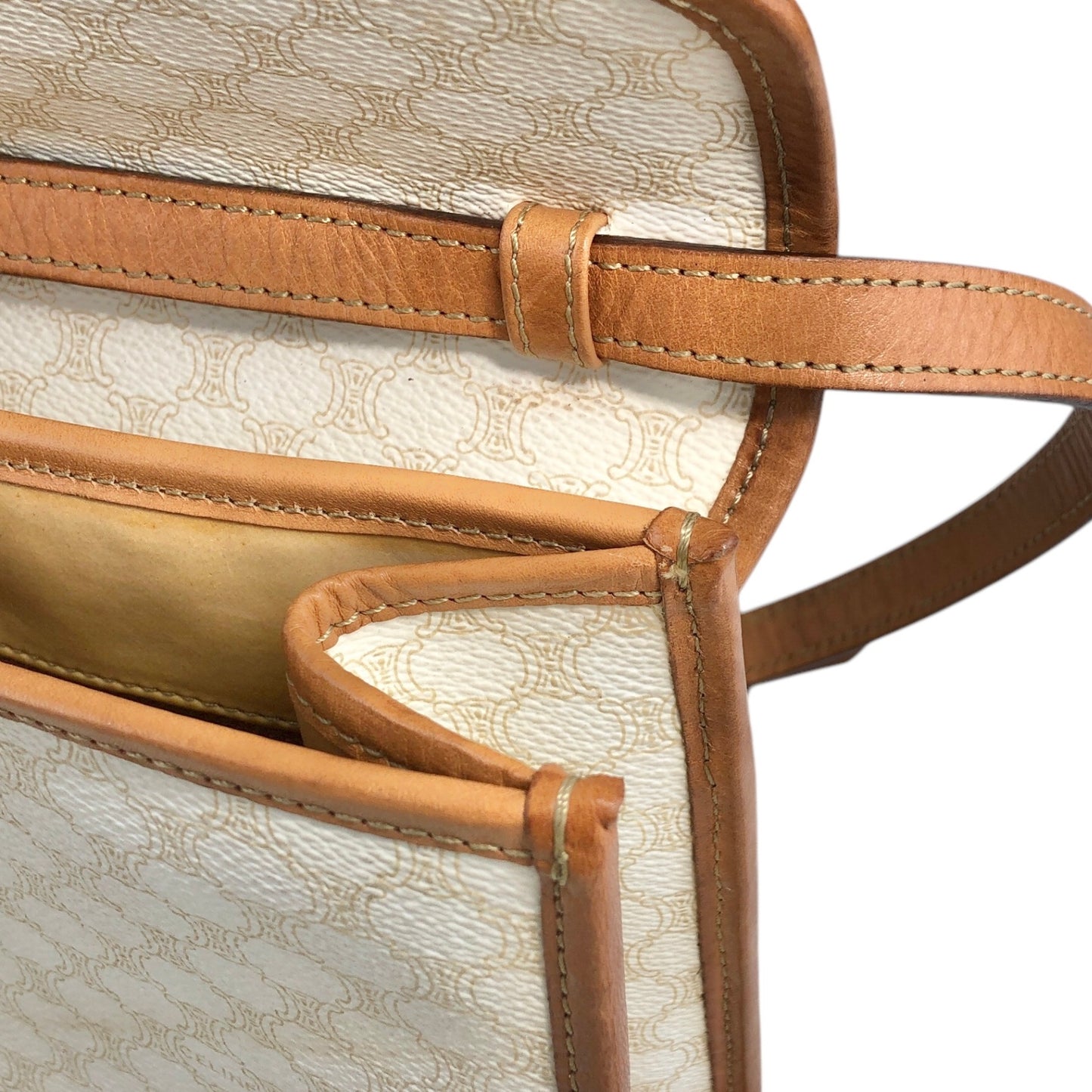 CELINE Macadam Blason Shoulder bag White Vintage j56zbi