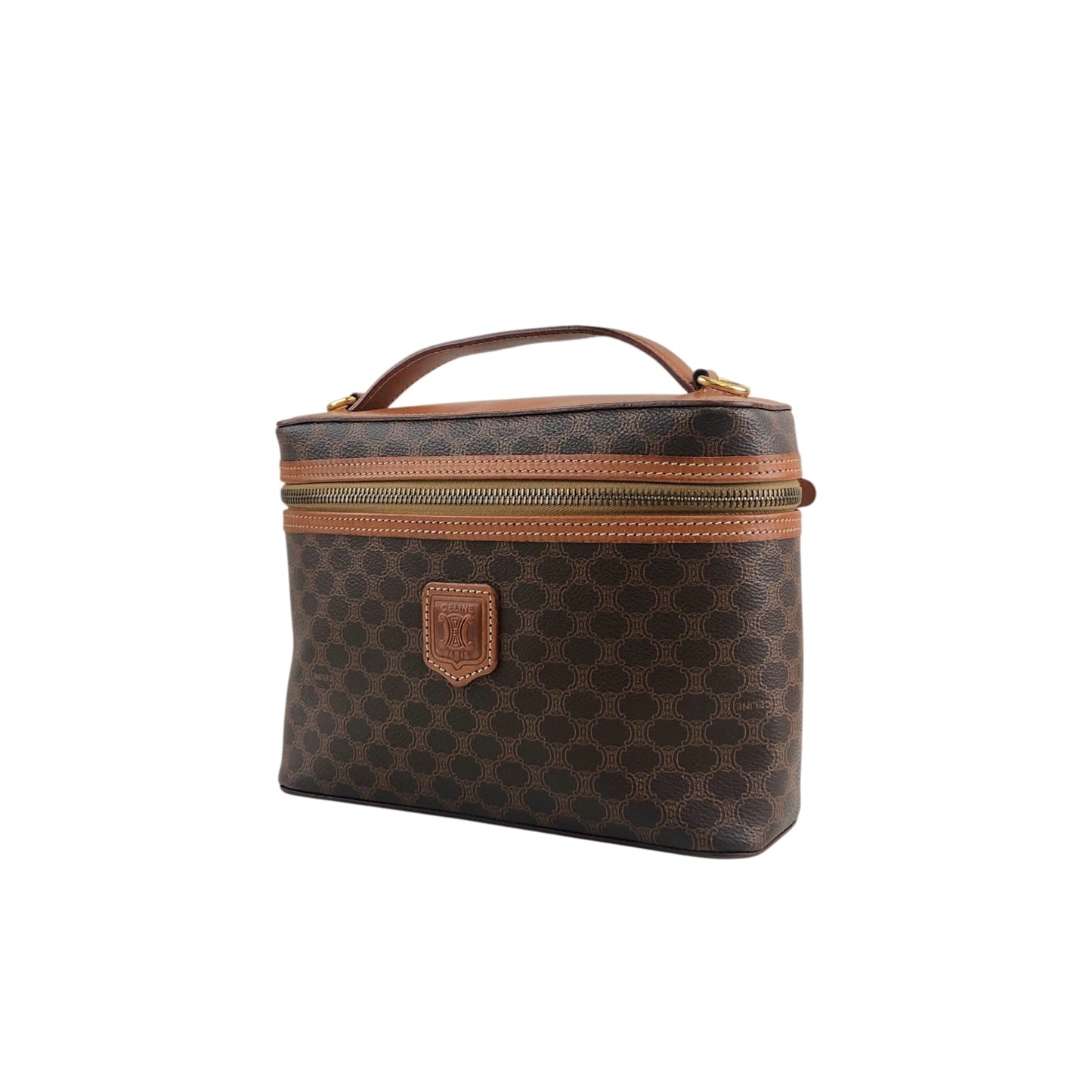 CELINE Macadam Blason Two-way Handbag Shoulder bag Vanity bag Brown Vintage vygm63
