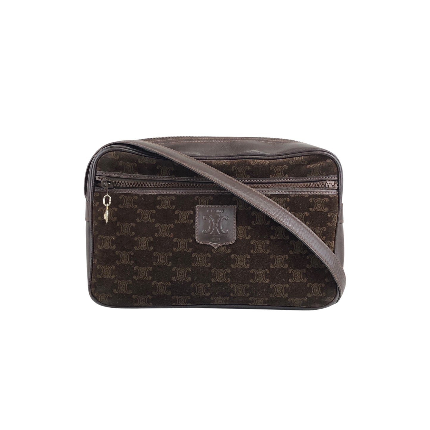 CELINE Blason Shoulder bag Brown Vintage sckbvj