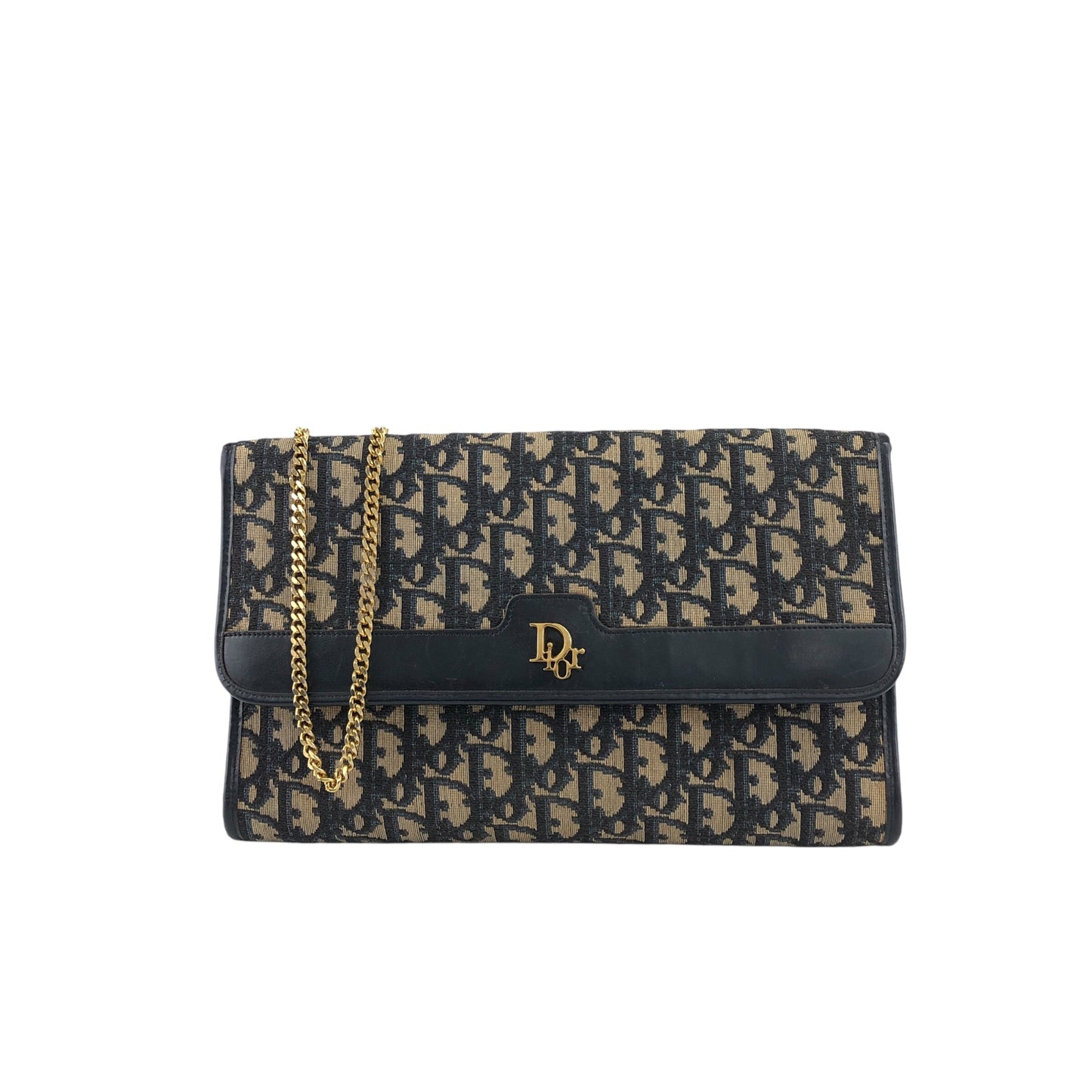 Christian Dior Trotter Chain Shoulder bag Navy Vintage xsjebd