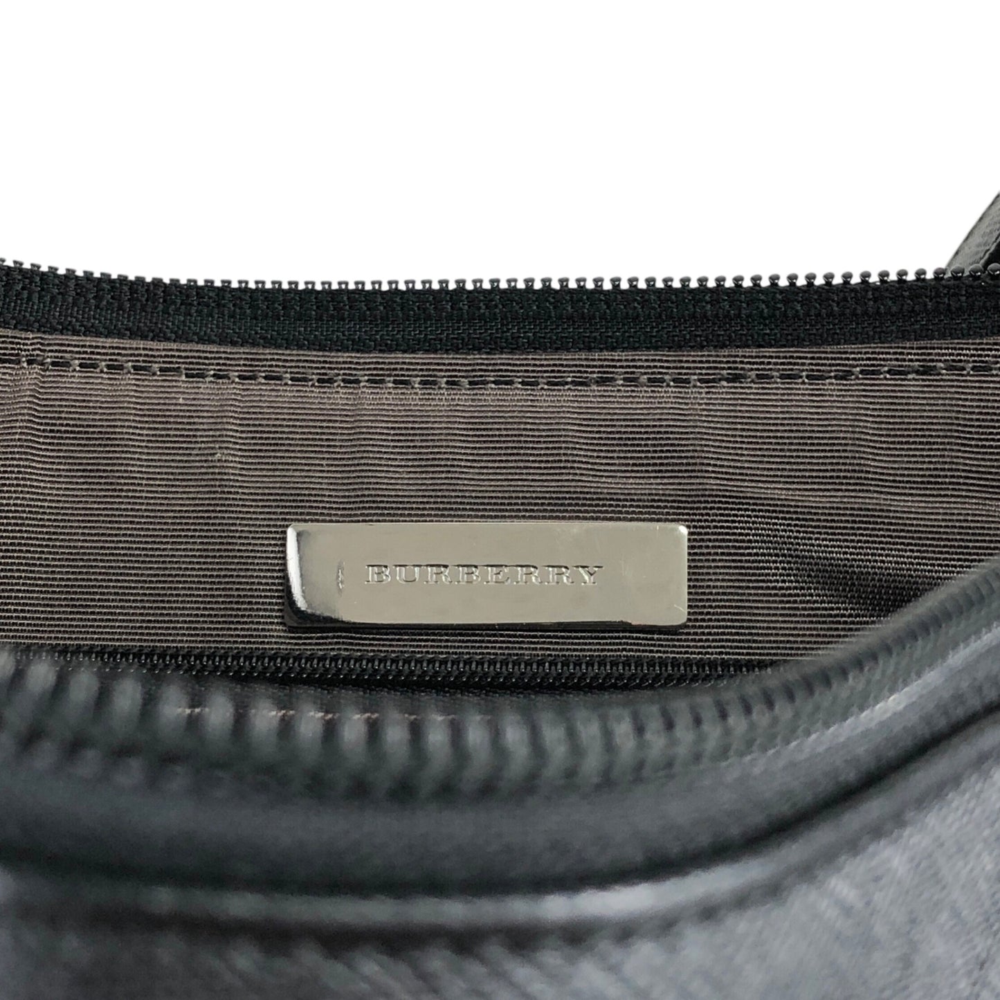 BURBERRY Logo Shoulder bag Black Vintage ph73yp