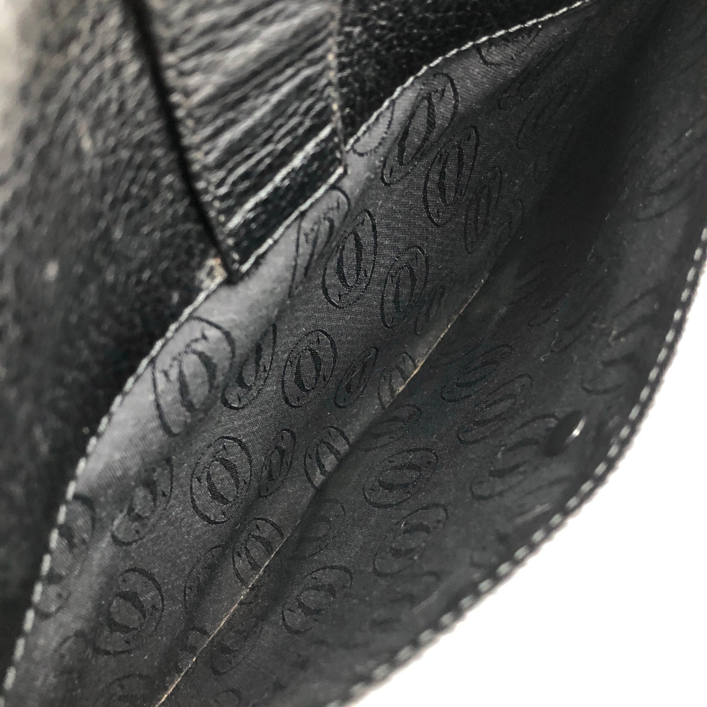 Cartier Logo Embossed Shoulder bag Black Vintage nucjig