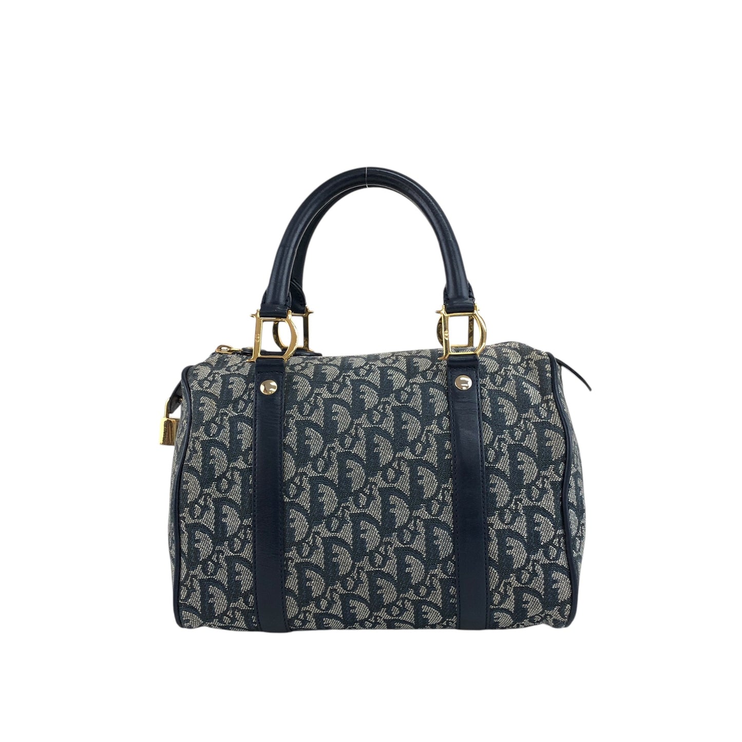 Christian Dior Trotter Handbag Boston bag Navy Vintage 8enpr3