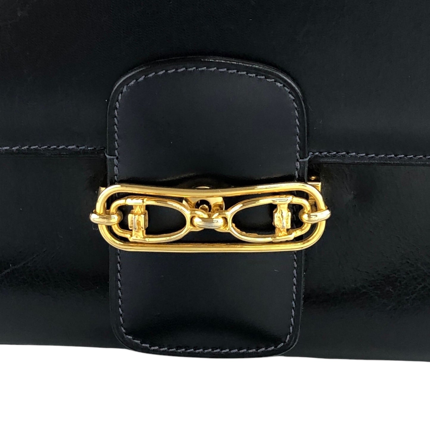 CELINE Horse Bit Shoulder bag Dark Navy Vintage k2egpz