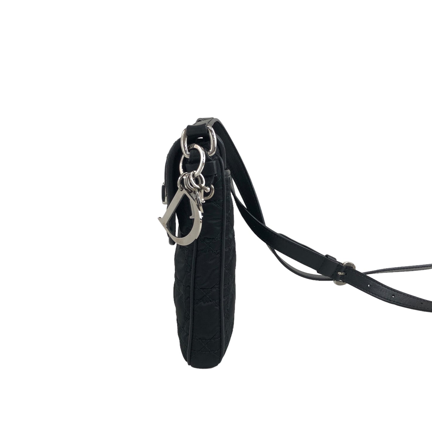 Christian Dior Cannage Logo Charm Turn Lock 單肩包 黑色 復古 swmt7e