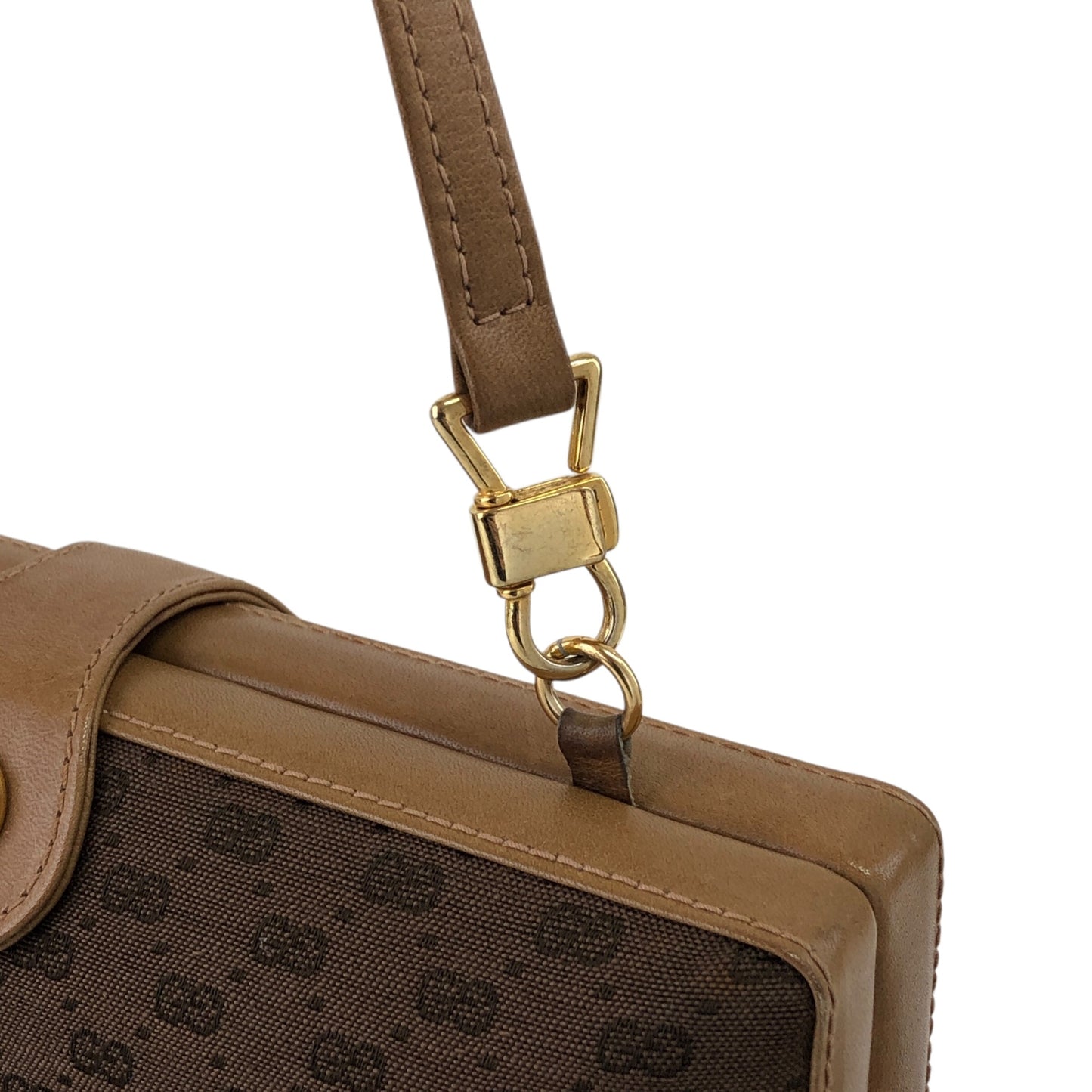 GUCCI GG Logo Motif Shoulder bag Brown Vintage xfb6jw