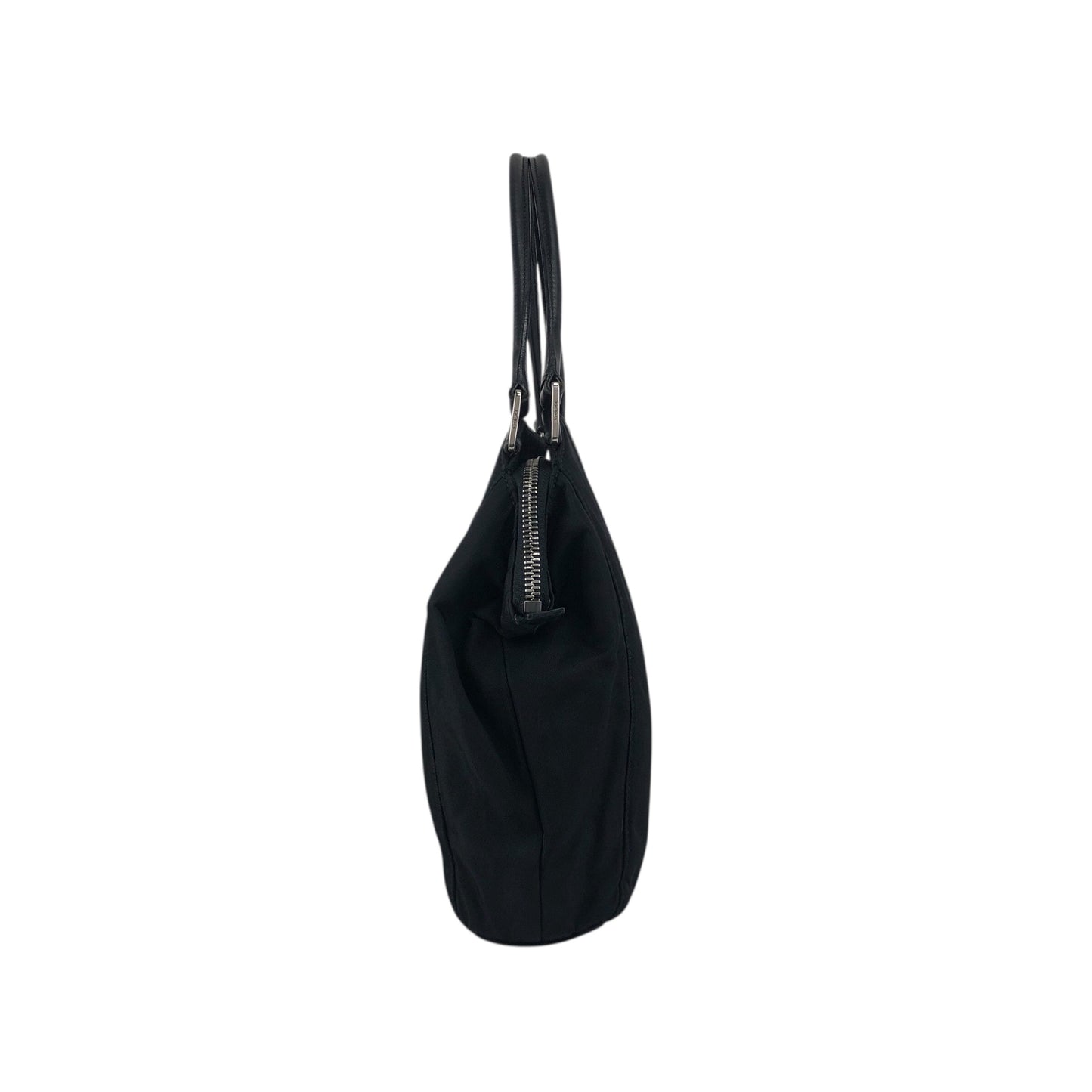 PRADA Tessuto Triangle Logo Handbag Black Vintage zzietj