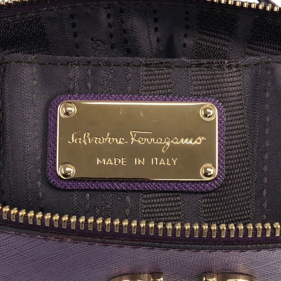 Salvatore Ferragamo Gancini 小號單肩包 紫色 復古 bz8zgs