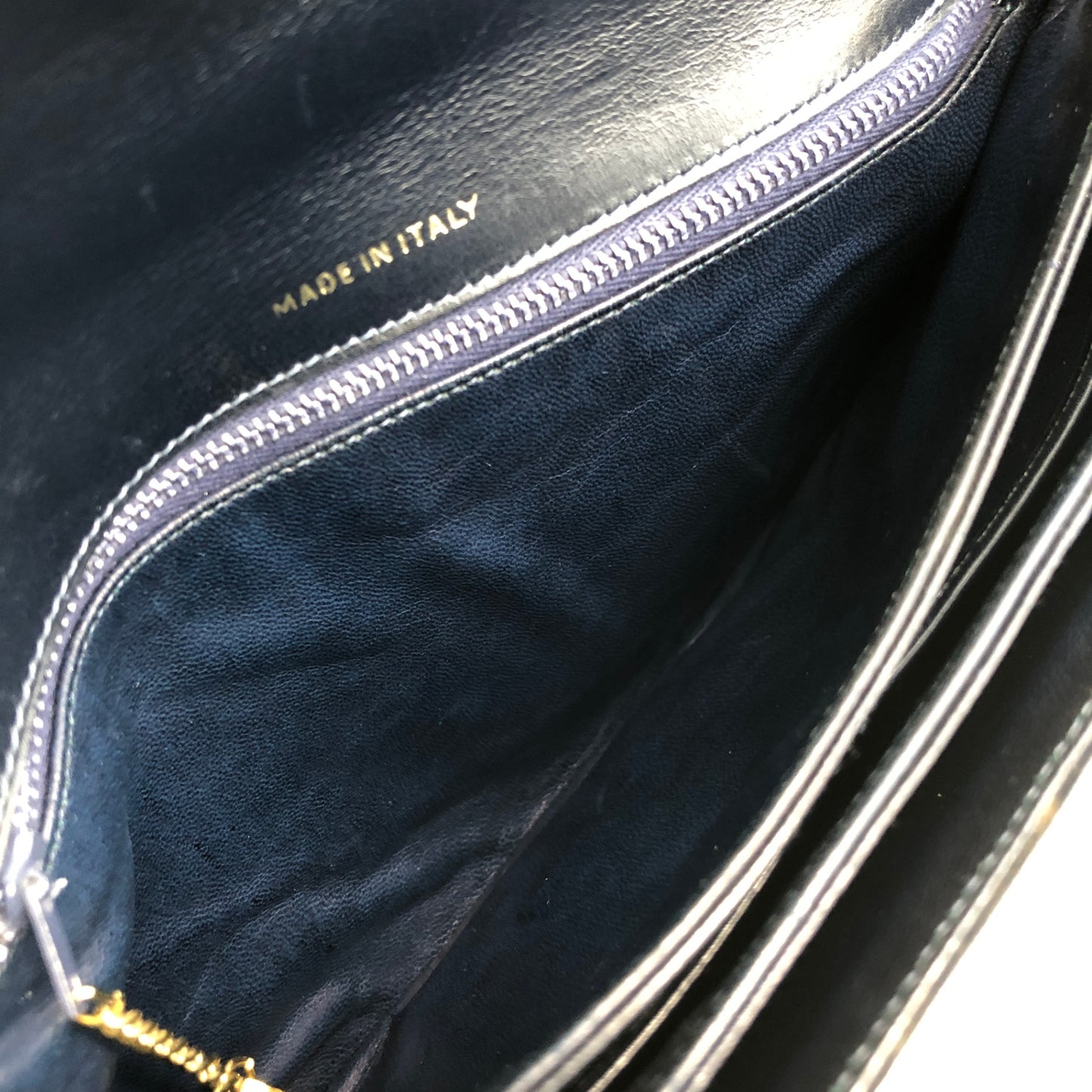 CELINE Horse Bit Shoulder bag Dark Navy Vintage k2egpz