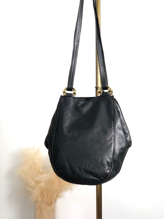 LOEWE Anagram Shoulder bag Black Vintage g6acrx