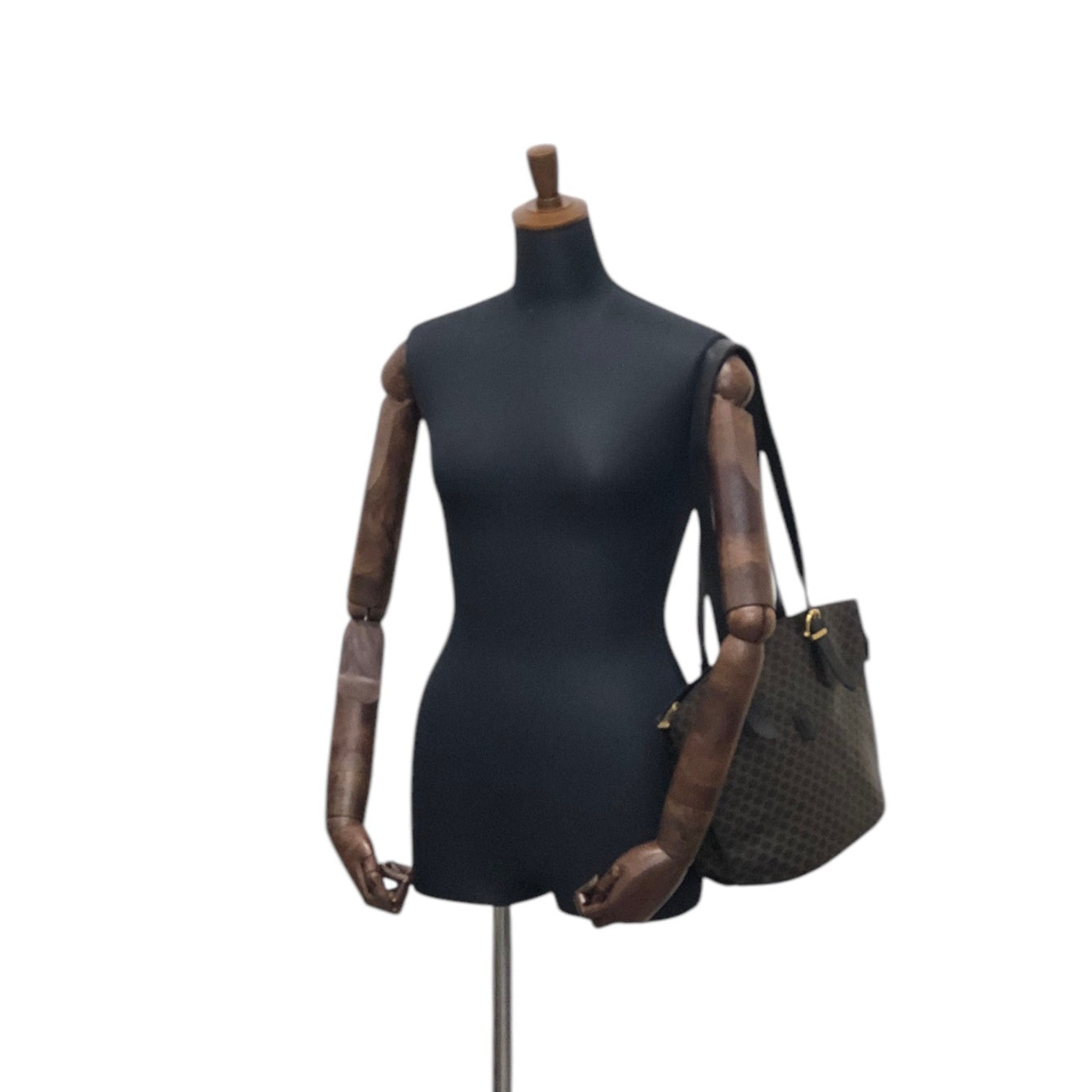 CELINE Macadam Blason Handbag Shoulder bag Black Vintage fhnsav
