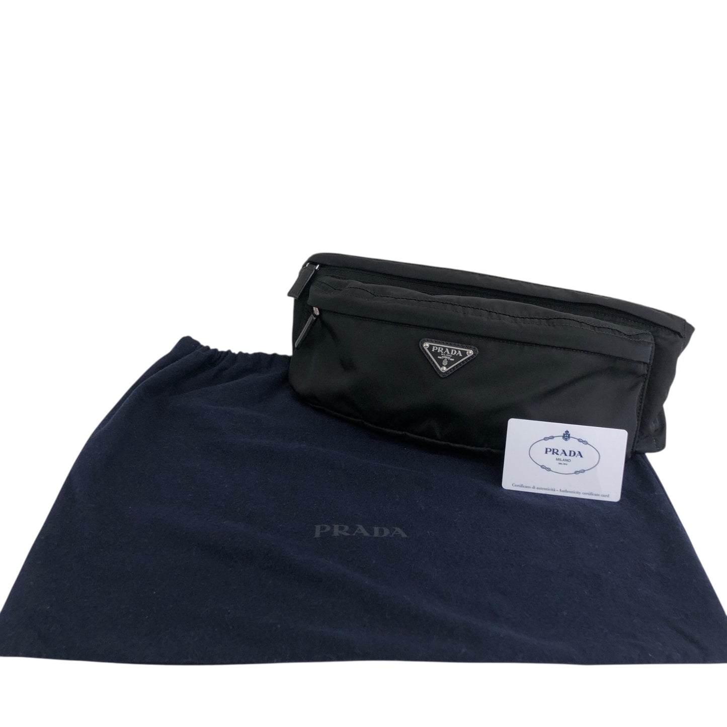 PRADA Triangle Logo Shoulder bag Sling bag Black Vintage dmm36r
