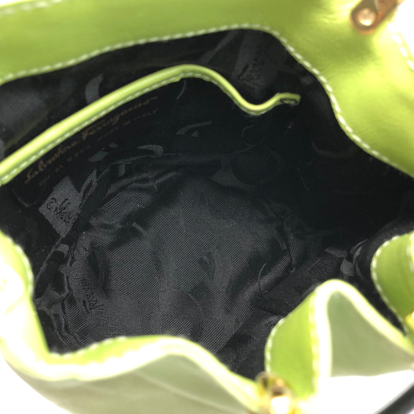 Salvatore Ferragamo Gancini Small Handbag Green Vintage irv6sz