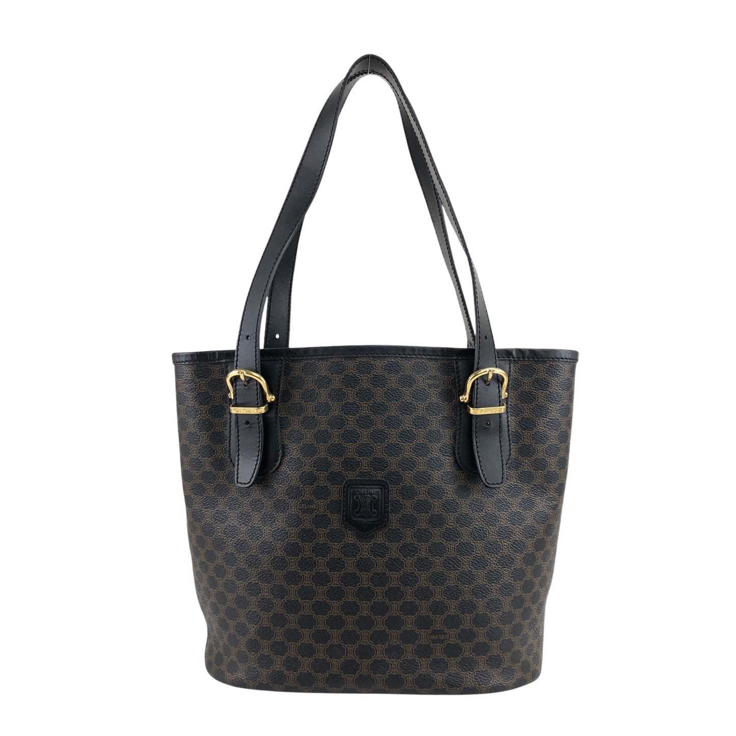 CELINE Macadam Blason Shoulder bag Totebag Black Vintage ean3kc