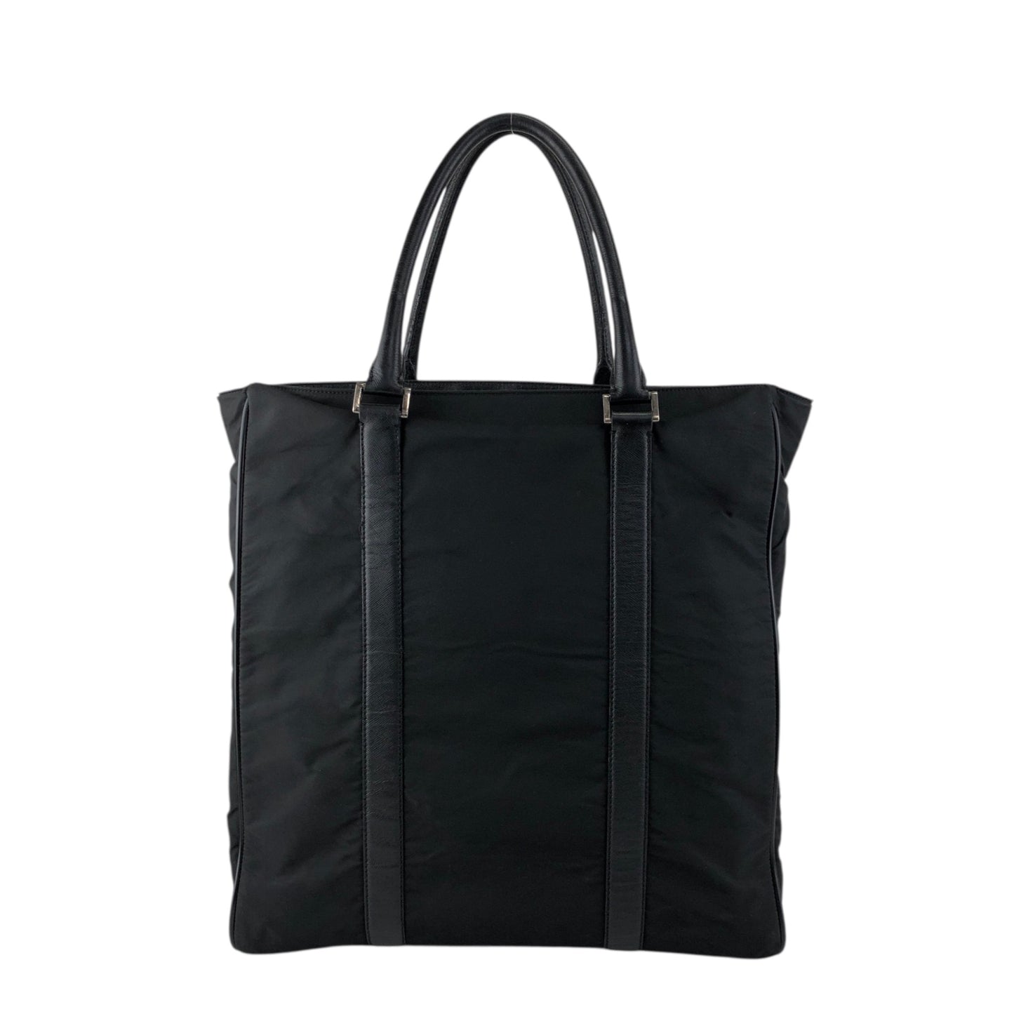 PRADA Triangle Logo Totebag Black Vintage syxbuh