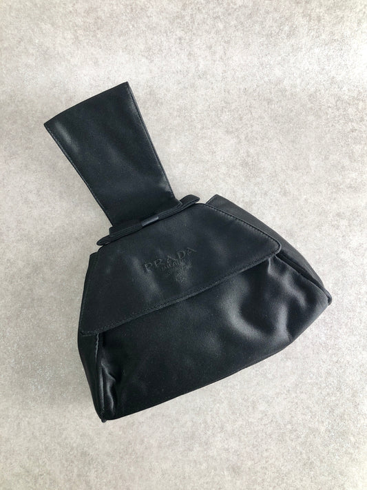 PRADA 標誌小號手提包黑色復古 rw7ck2
