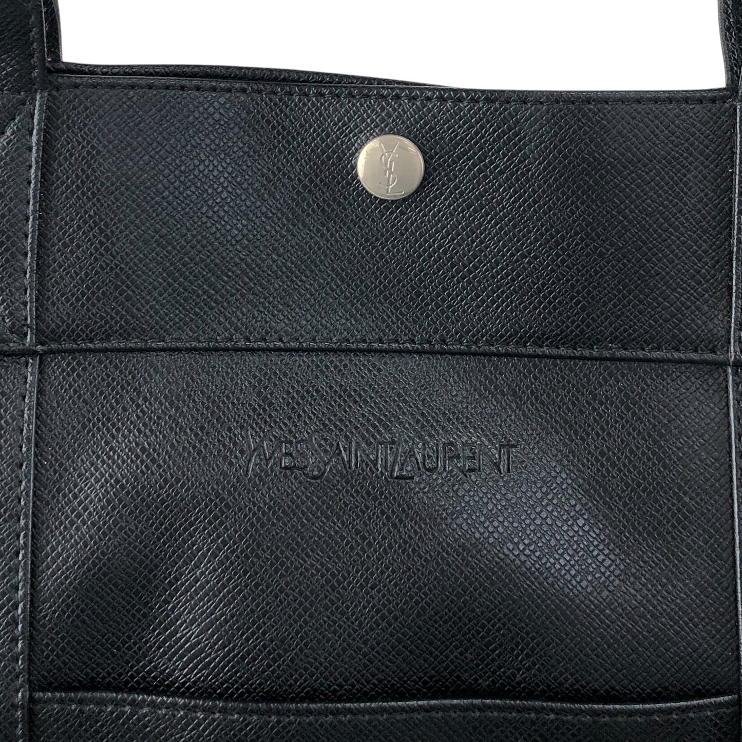 Yves Saint Laurent Logo Handbag Black Vintage 7pcndx