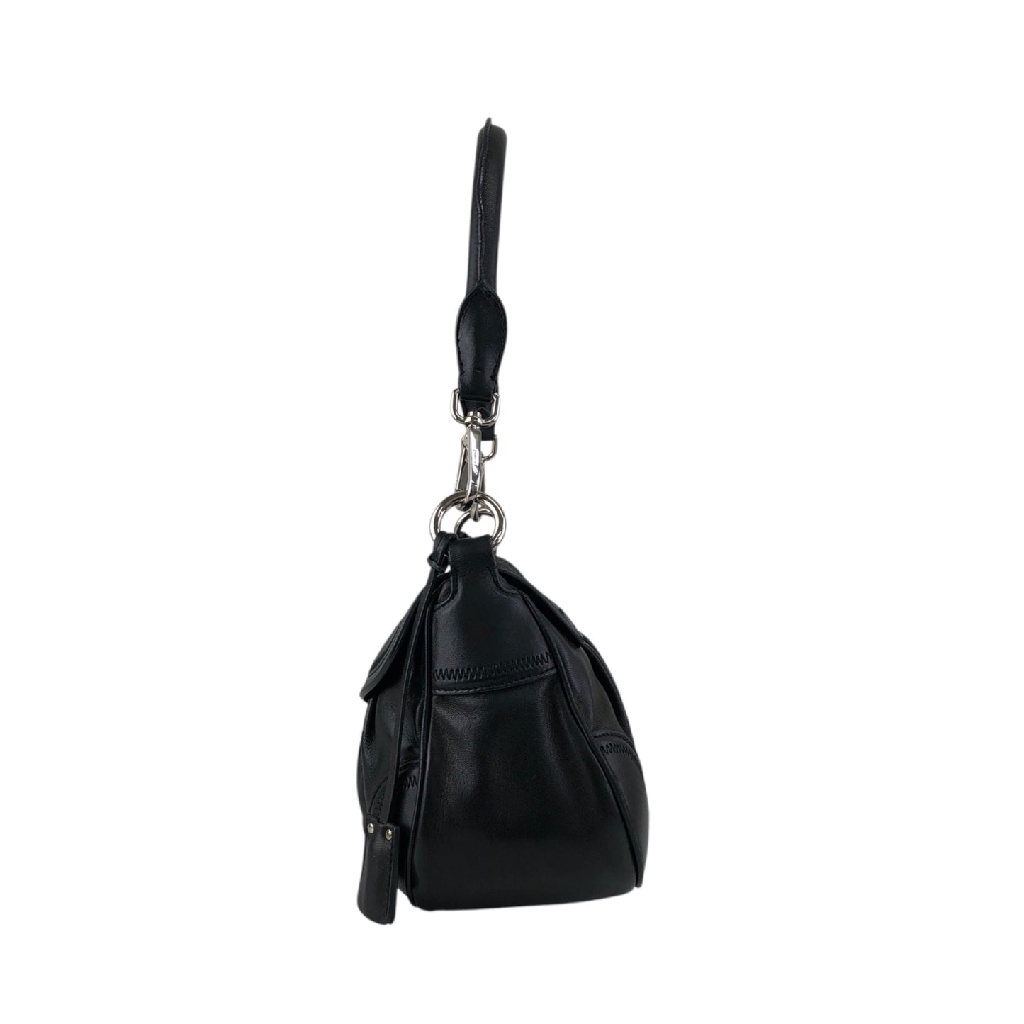 PRADA Front Buckle Handbag Black Vintage 5dmfc4