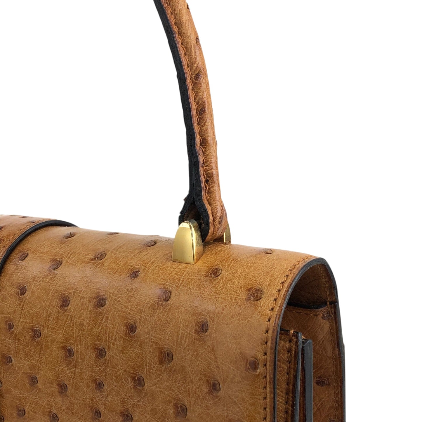 CELINE Gancini Handbag Camel Vintage 847in7