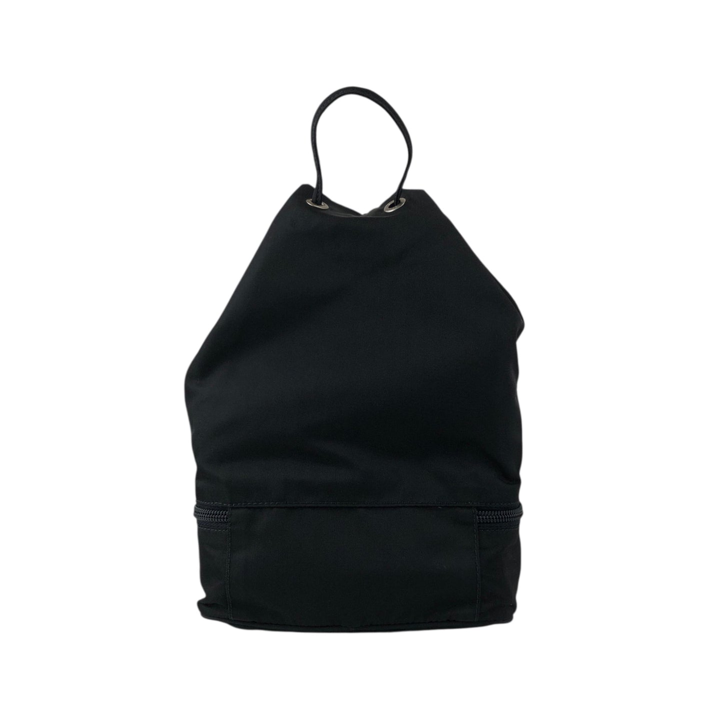 PRADA Tessuto Triangle Logo Drawstring Small Handbag Black Vintage erv6gi