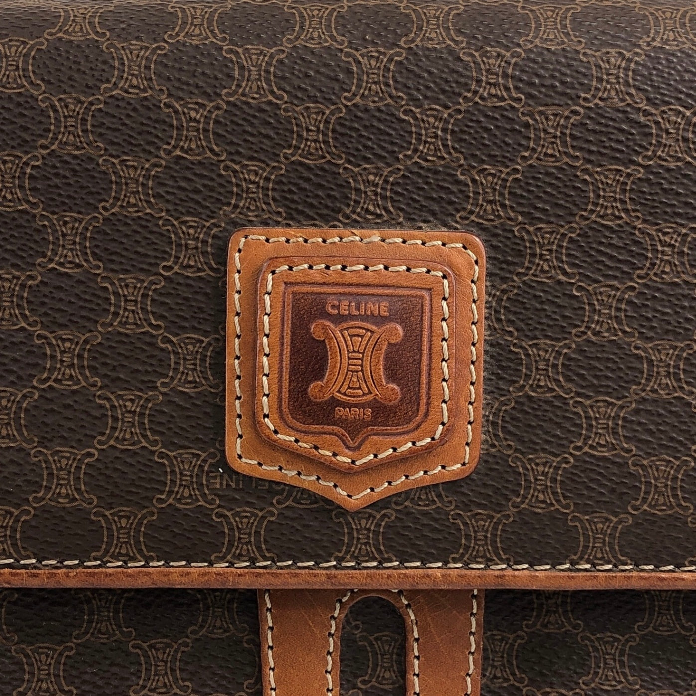 CELINE Macadam Blason Shoulder bag Brown Vintage et4dj5