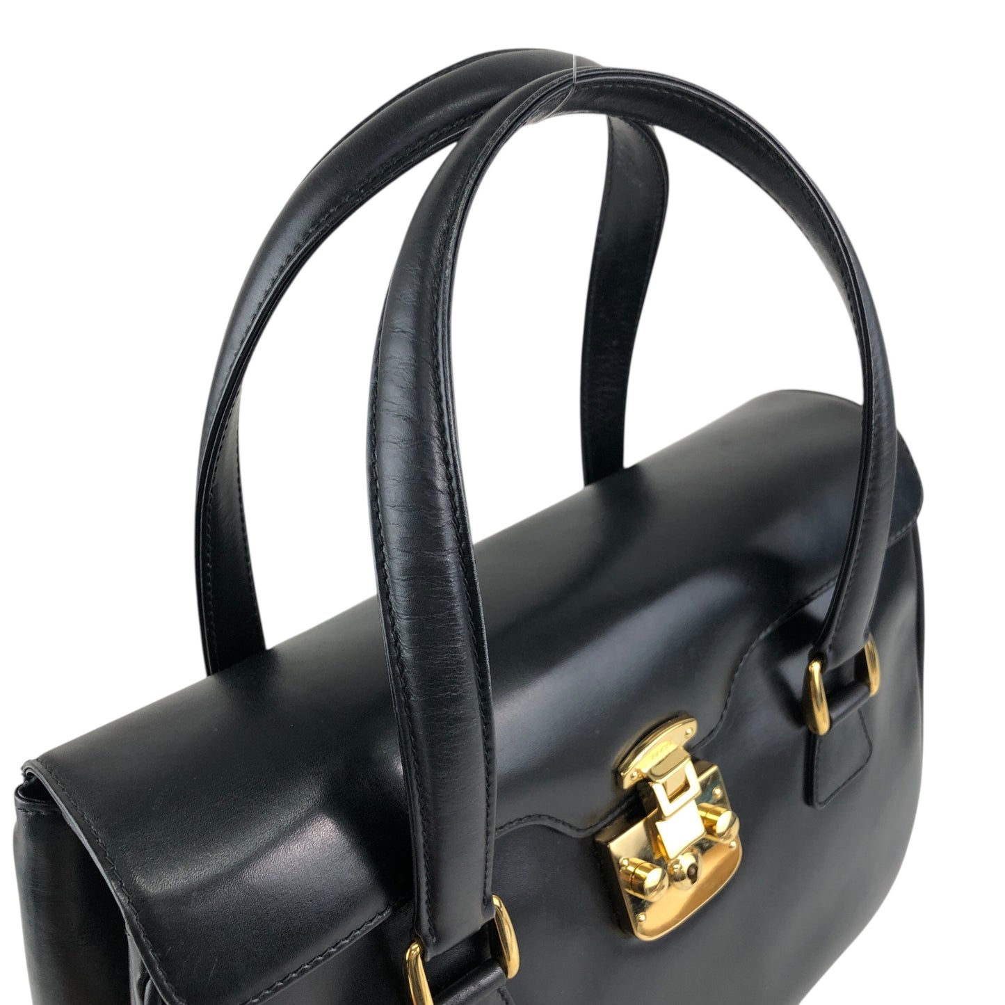 GUCCI Handbag Black Vintage as68jk