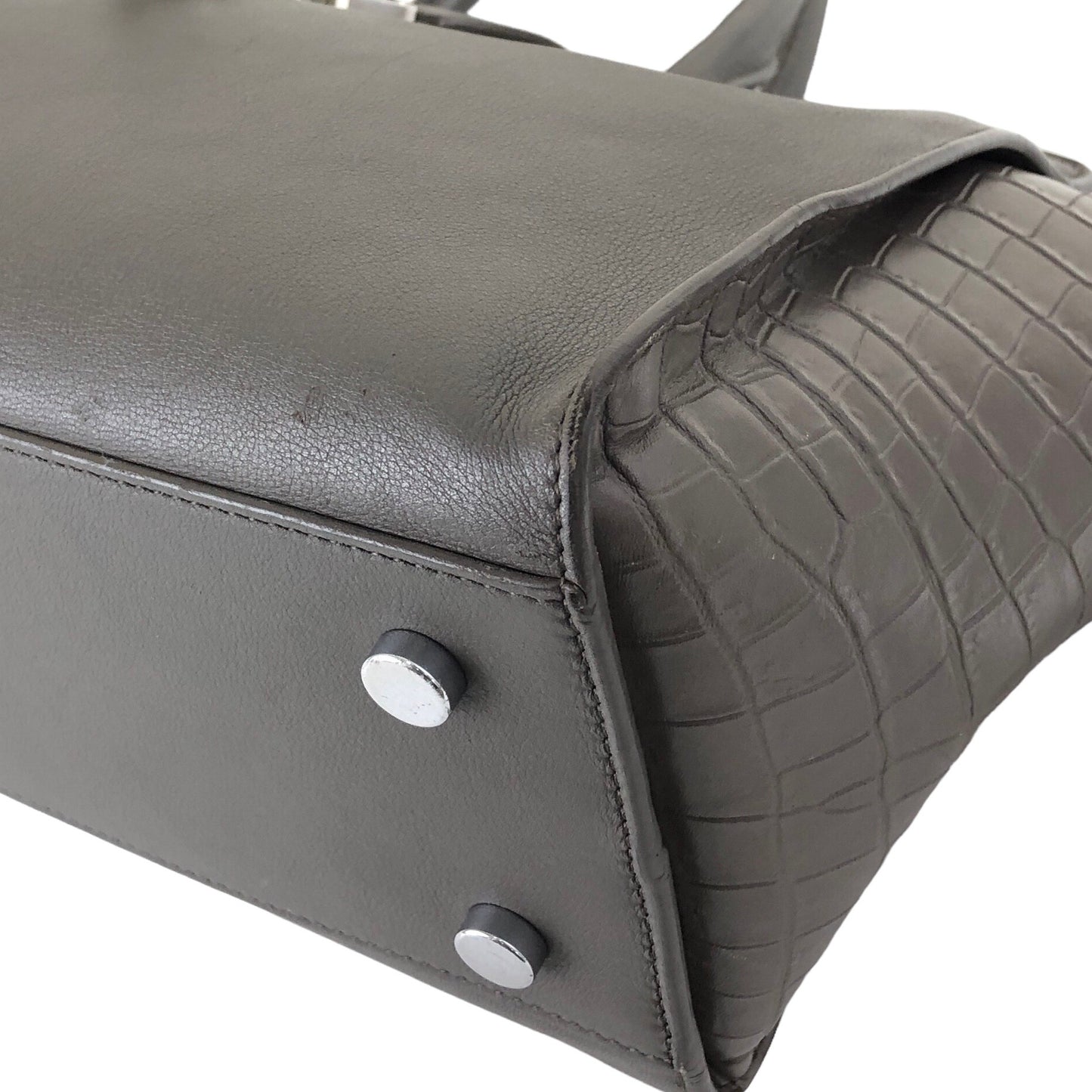 Saint Laurent Two-way Handbag Shoulder bag Gray Vintage amj5ej
