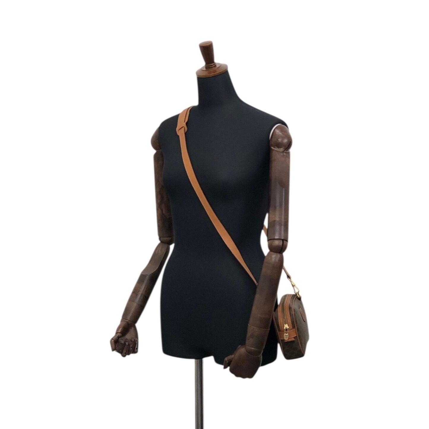 CELINE Macadam Blason Shoulder bag Brown Vintage f2gsiu