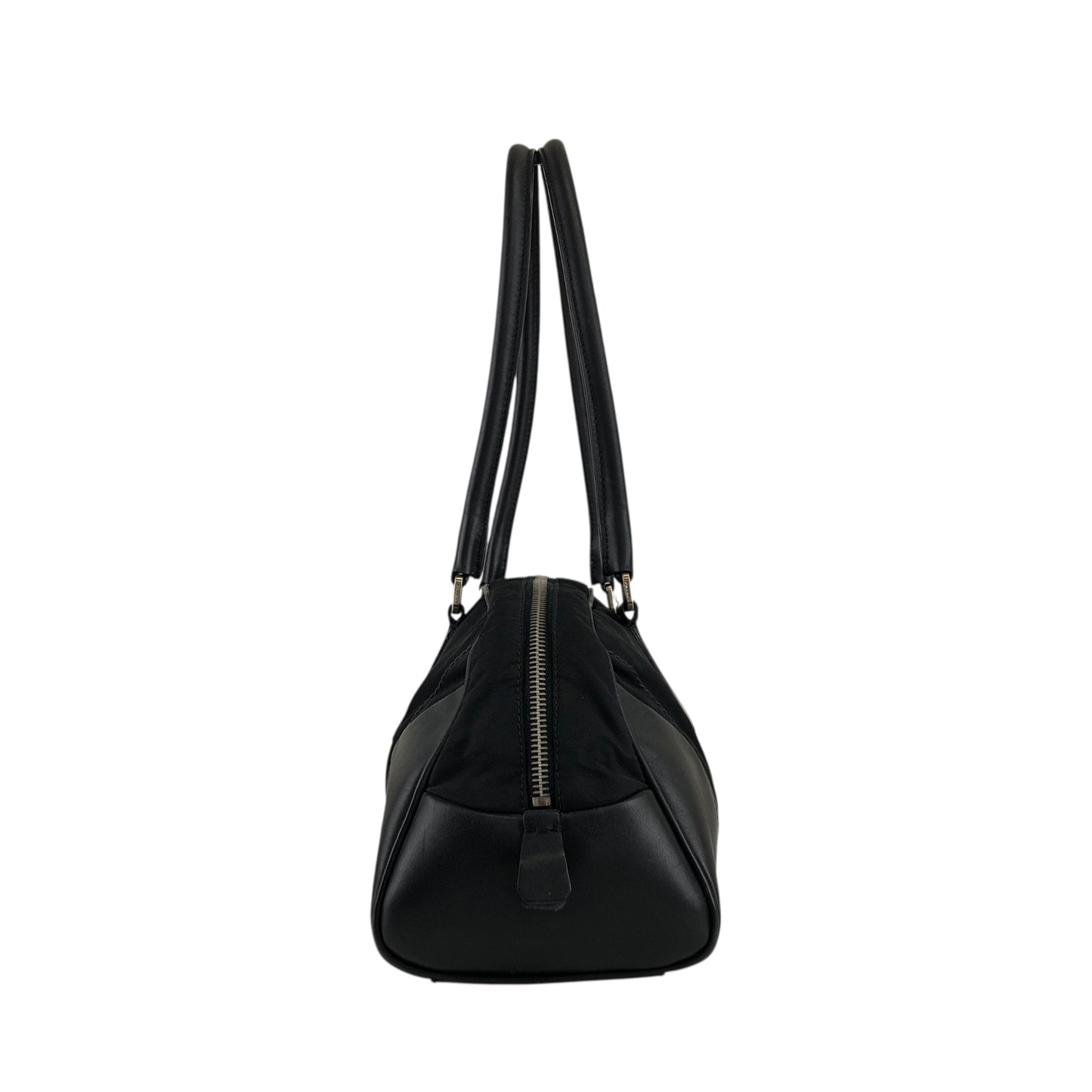 PRADA Triangle Logo Handbag Small Boston bag Black Vintage dhv4zr