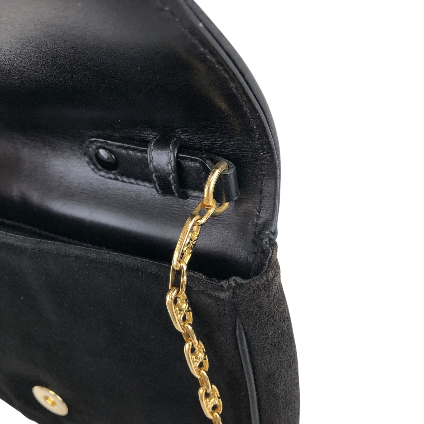 CELINE Triomphe Chain Shoulder bag Black Vintage wr8cw3