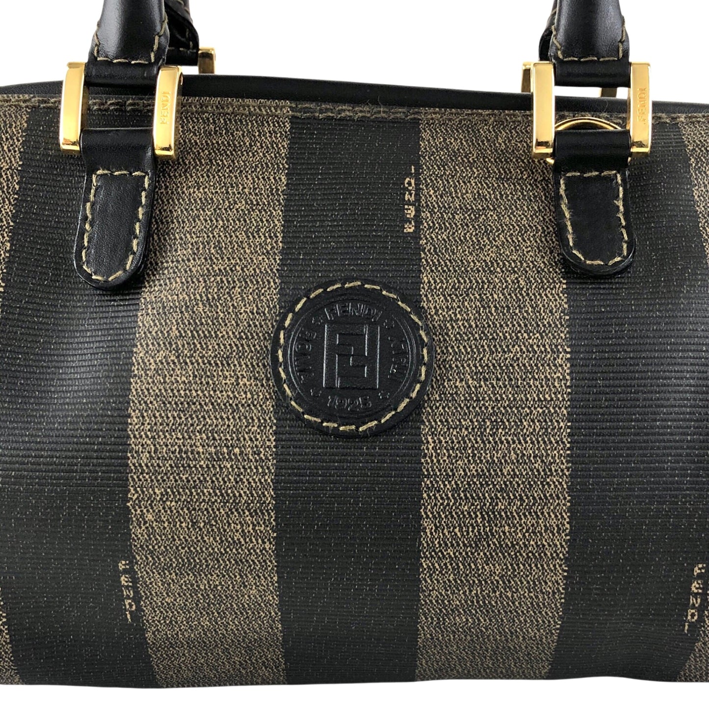 FENDI Logo Two-way Small Boston bag Shoulder bag Black Vintage 873tng