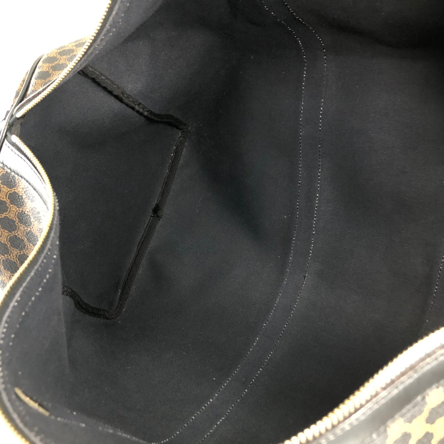 CELINE Macadam Blason Boston bag Handbag Black Vintage 65wsnj