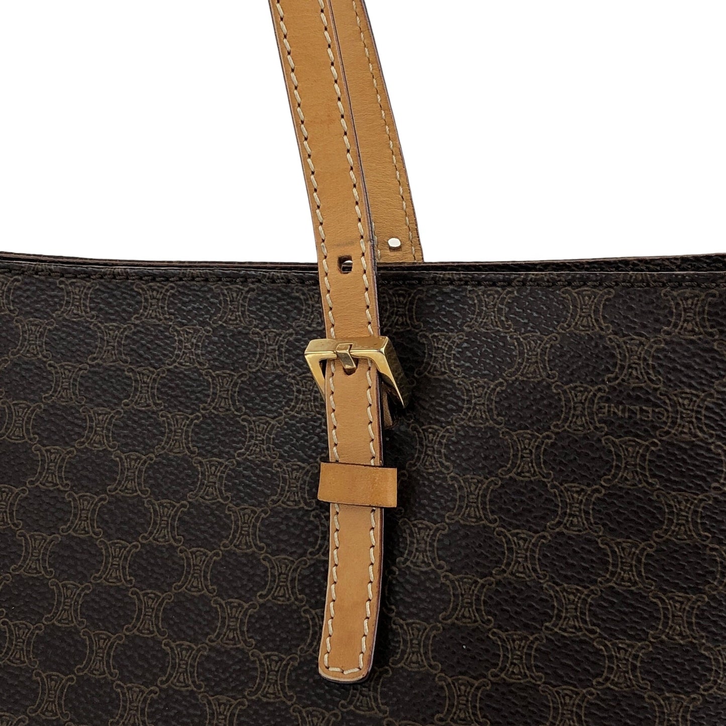 CELINE Macadam Totebag Brown Vintage 8azhcw